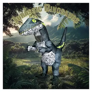 Inflatable Dinosaur Costume, 1 Count Adult Dinosaur Costume, Inflatable Velociraptor Tyrannosaurus Rex Full Body Halloween Costume, Menswear