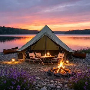 Oxford Bell Tent for Family Camping, 9.8ft Spacious Round Yurt Tent with Stove Jack, Waterproof Oxford Fabric 4-Season Hot Tent Shelter, Large Glamping Tent Accommodates 3-4 People, Green Outdoor Camping Tent for Family, Festival, Backyard