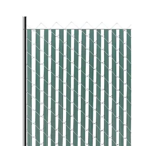 VEVOR Bottom Locking Privacy Slats, Double-Wall Vertical Bottom-Locking Slats for Chain-Link Fence, High-Density HDPE Chain Link Slats Ideally Fit 4' High Fence for Garden, Farm, Sports Field(Green)