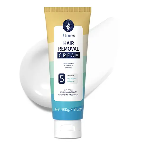 UMEX Gentle Olive Oil Hair Removal Cream 100g - Unisex Home Painless Hair Remover, Fast-Action Razor Alternative with Sodium Hydroxide, Thioglycolic Acid for Smoothing Legs
