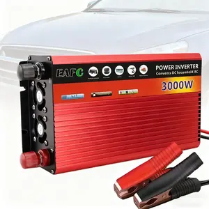 Peak 3000W/5000W Portable Car Inverter 12V Power Converter Adaptor 12V ~ 110V Home Solar Inverter Power Bank For Truck Outdoor Large Capacity Durable US Plug