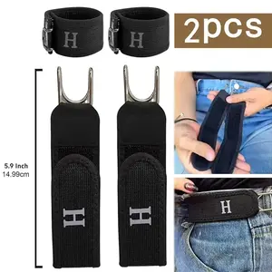 Unisex 2/4 PCS No Buckle Belts for Men and Women, Buckless Belts for Unisex- Adjustable Metal Hook Comfortable Invisible Belt, Invisible Belt for Jeans, Pants，Strap For Outdoor Work Travel Casual，unique gifts for man