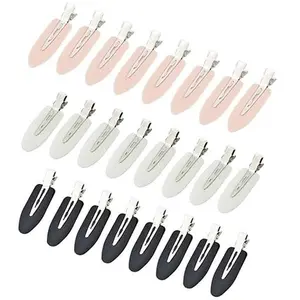 24 Pcs No Bend Hair Clips Pin Curl Creaseless Clips No Crease Hair Clip for Hairstyle Bangs Finger Waves Makeup Application Hairdressing Hairpins Styling Clips for Hair Salon Black Pink White
