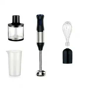 4-in-1 Professional Hand Blender Set - 500ml Food Chopper, 700ml Beaker, Whisk - for Smoothies, Baby Food, Baking Portable Electric Cuban Coffee Maker immersion milk bubbler