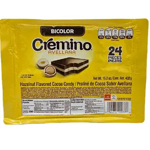 Cremino -  Bicolor & Blanco Hazelnut Flavored Cocoa Candy / 24 pieces Pack /