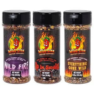 Grilling Trio Bundle - Wild Side Pepper Company - Pepper Flake Bundle - Wild Fire - Up In Smoke - Everything Gone Wild Smoky Flavor