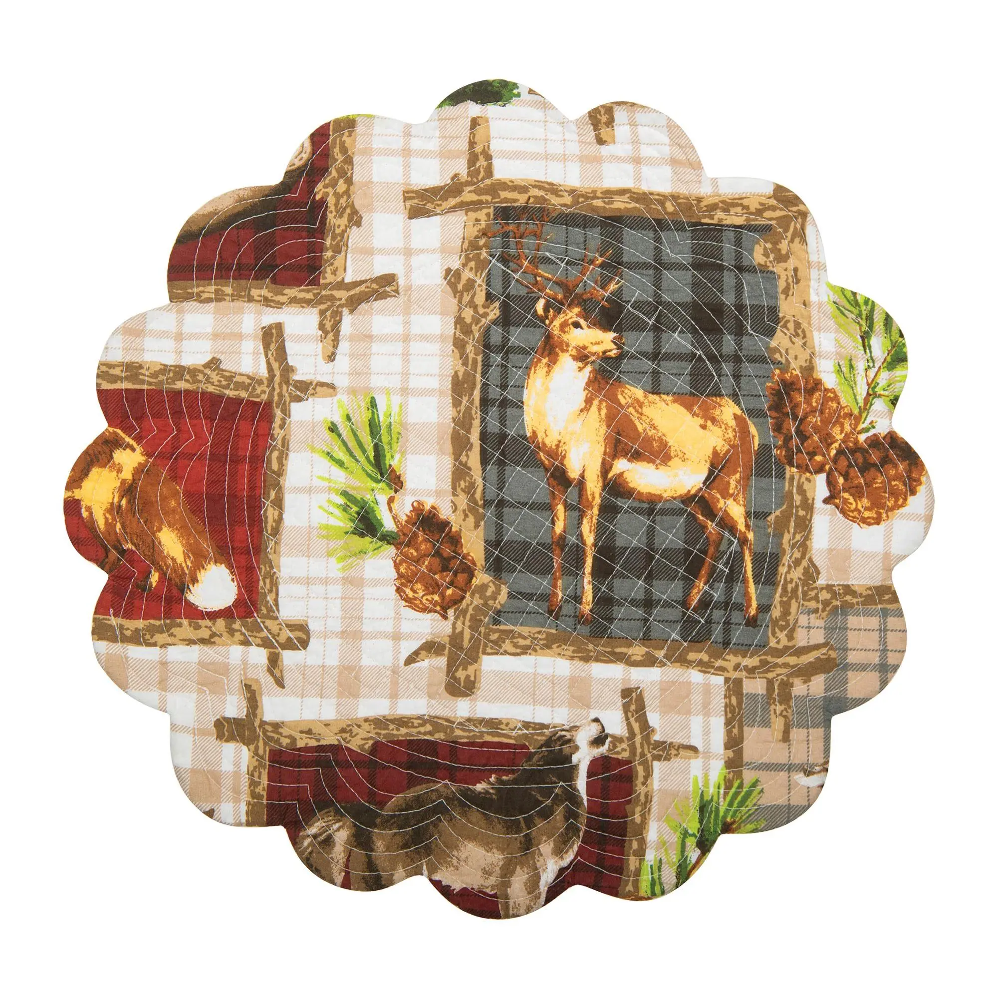 17" Bryson Retreat Round Placemat Set of 6 by Valerie