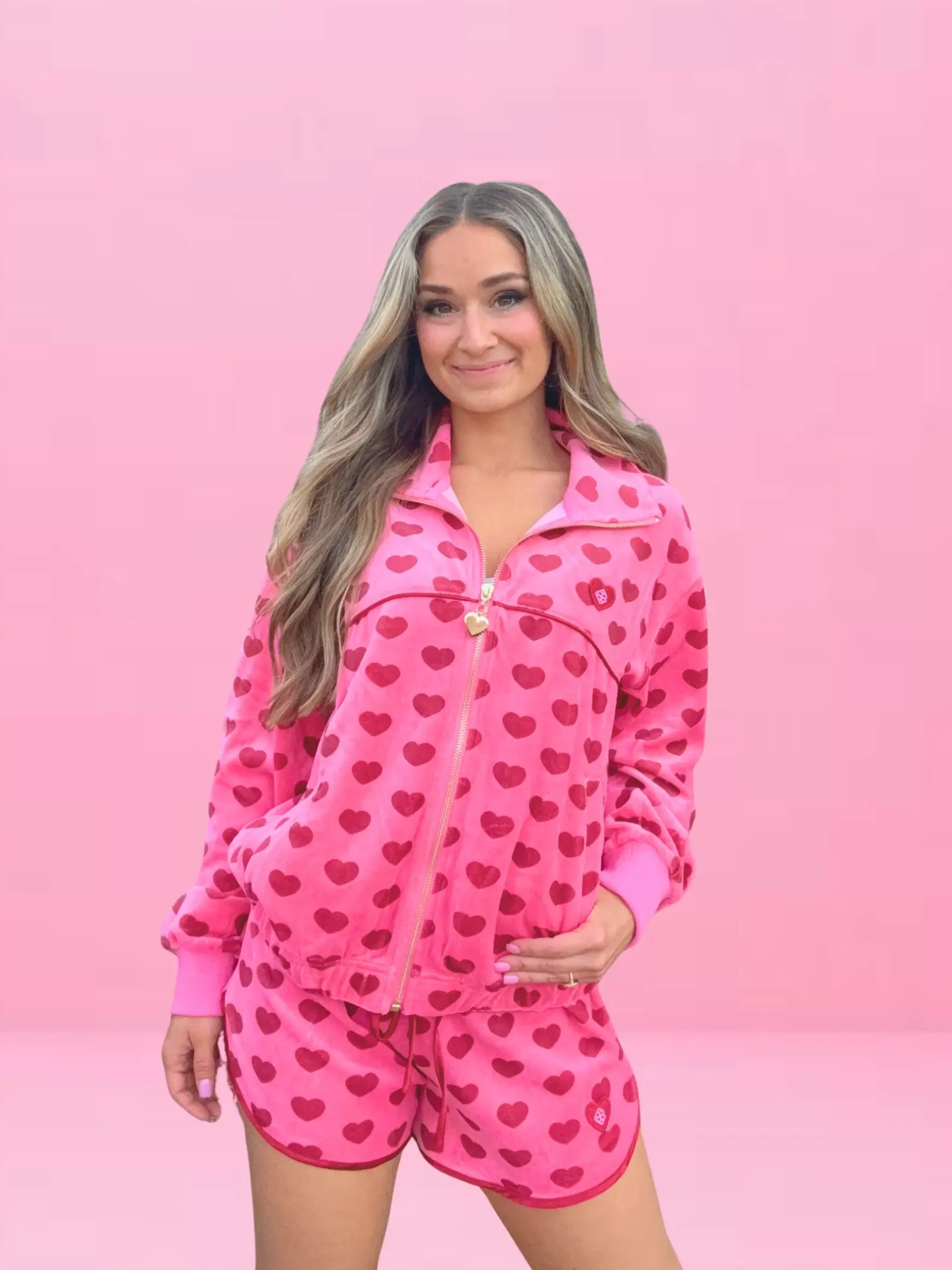 Sweat Set Heart Print