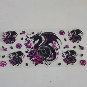 UV DTF Cup Wrap Featuring Classic Characters and Iconic Elements for Unique Design