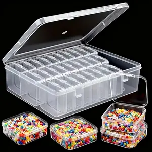 30-Compartment Large Clear Plastic Storage Box with Individual Small Containers: Clear Organizer with Lid for Jewelry, Beads, Crafts, Hardware Parts & Tools. Dustproof Display Case Ideal for Pearls, Gemstones and Small Accessories.
