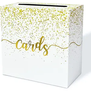 Gold Foil Gift Card Box Holder Envelope Box for Party Wedding Birthday Baby Shower Retirement