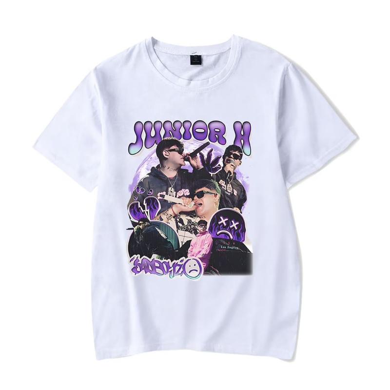 Junior H T-Shirt Sad Boyz Tour Merch Summer For Women/Men Casual O-neck Short Sleeve Tshirt Streetwear Classic Merch Shirt Tee T-Shirt For Women/Men Unisex Short Sleeve Tshirt Streetwear Gift for Children Youth Adult Birthday