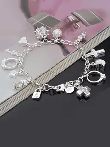 Mythical Lucky Charm Cross Bracelet, Women's Fashion Jewelry Gift, Trendy Jewelry, 13 Pendants, Casual Style, Stainless Steel, All Seasons
