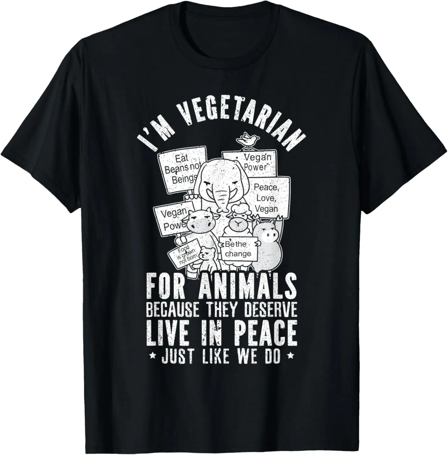 100% Cotton Healthy Vegetarianism Vegan Vegetarian T-Shirt