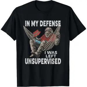In My Defense I Was Left Unsupervised Funny Graphic Tee Classic