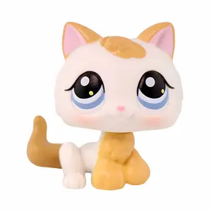 Rare Old Original Orange White Blue Eyes Kitten #134 Action Figure Toy Stand for Kids Adorable Collectible Pet Shop Animal Christmas Birthday Gift Tiny Cute Room Decor Viral Holiday Present Festiv