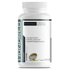 Honored Strength Nutrition - Honored Magnesium - Magnesium Glycinate Supplement (60 Capsules)