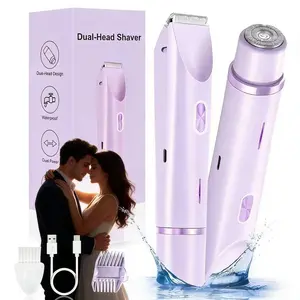 2-In-1 Multi-Function Pain-Free Electric Razor, Suitable for Sensitive Skin, Cordless Women's Razor, USB Rechargeable