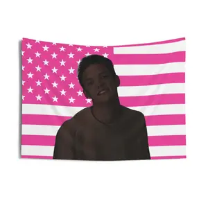 Stu Macher Flag, Stu Macher Indoor Wall Tapestries, Matthew Lillard as Stu Macher Pink Flag, Wall Hanging Tapestry
