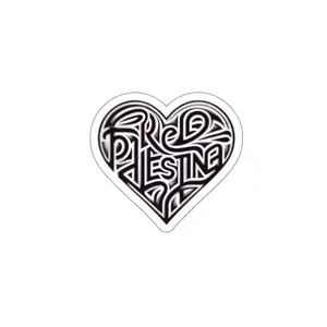 Free Palestine Graffiti heart Sticker