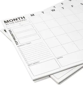 Undated Monthly Planning Calendar Sheets by   Co - 24 -Off Sheets A3 Size -  Planner Pad for Students Office &  Organization - Large Organizer for Goals Tasks To Do Lists