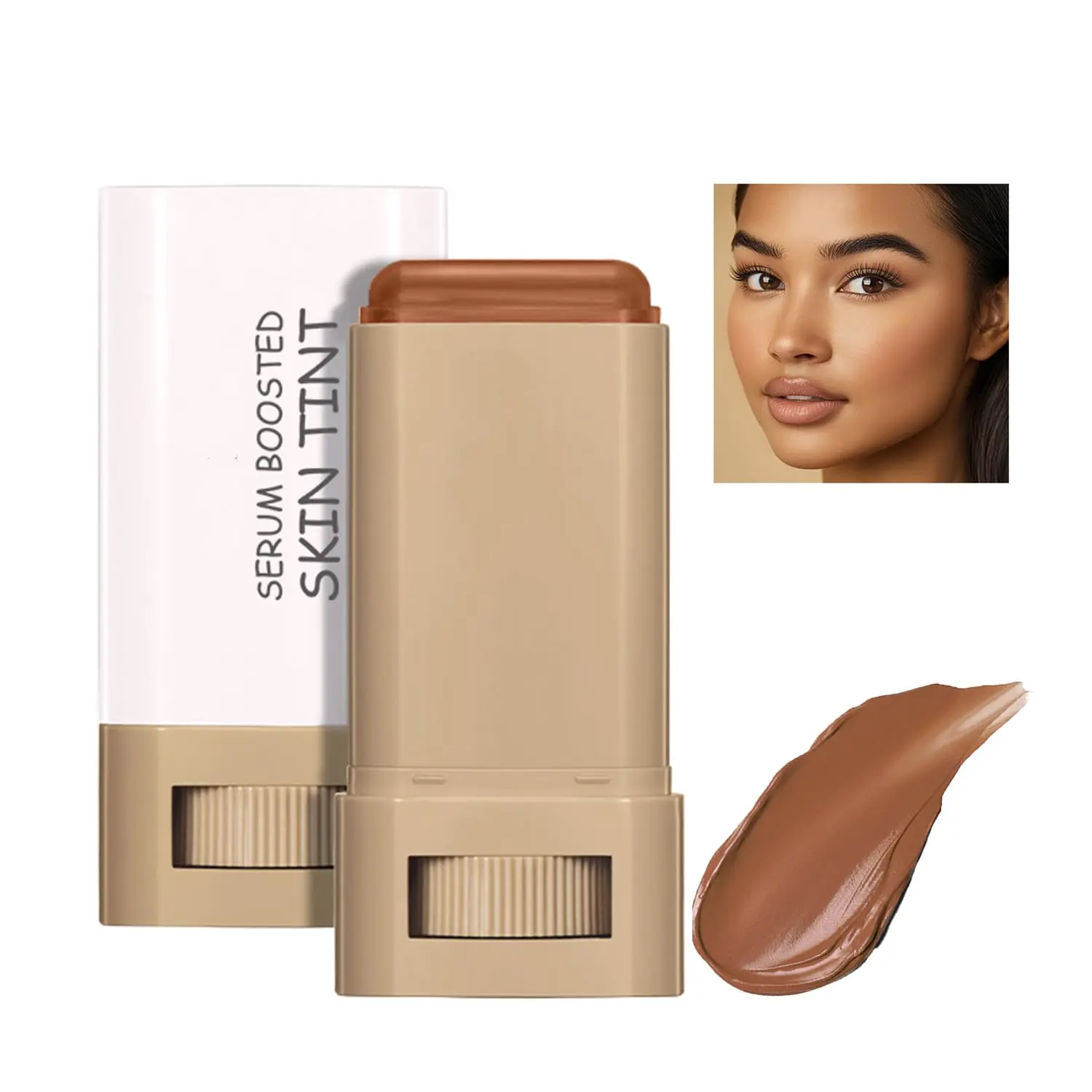 Foundation Stick - Skin Tint & Contour Stick, Serum-Boosted Beauty Balm, Buildable Coverage, Natural Finish, Long-Lasting Wear, For Many Skin Tones