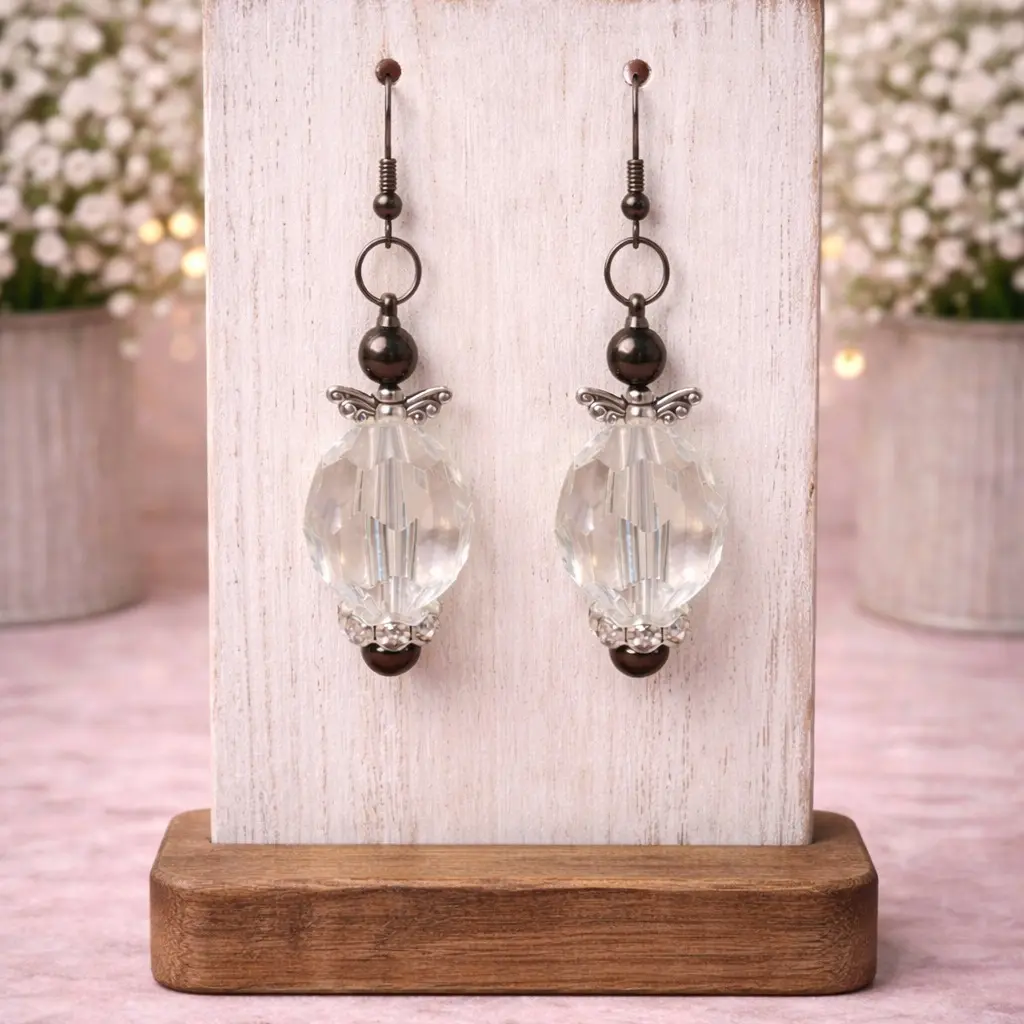 Handmade Crystal Bead Dangle Earrings | Lightweight Boho Jewelry Gift for Women