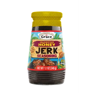 Grace Jamaican Honey Jerk Seasoning 12 oz - Sweet & Spicy Blend for Chicken Pork & Vegetables - Caribbean Flavor