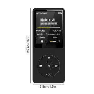Bluetooth-compatible Mp3 Music Player Lossless Portable Fm Radio External Ultra-thin Student Sports Walkman Mp3 Player Recorder retro