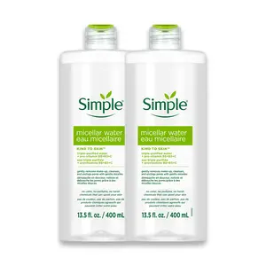 Simple Kind To Skin Micellar Water - Makeup Remover and Facial Cleanser - Face Cleanser with Pro-Vitamin B5, B3 and C - Vegan, No Perfumes - 2 pc Holiday Wellness Skincare Set