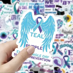 60 PCS- Mental Health and Suicide Prevention and Awareness Stickers and Decals. Waterproof. No Duplicates. Great for Water Bottles, Notebooks.