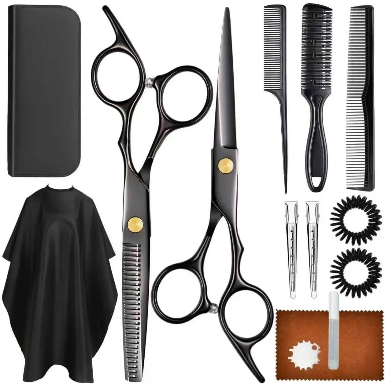 Hair Cutting Scissors Shears Kits, Professional Haircut Scissors Set with Thinning Shears, Stainless Steel Barber Scissors for Men, Women,  Salon & Home Use