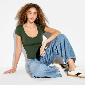 Women's Mid-Rise Lowkey Wide Leg Jeans - Wild Fable Medium Wash 8