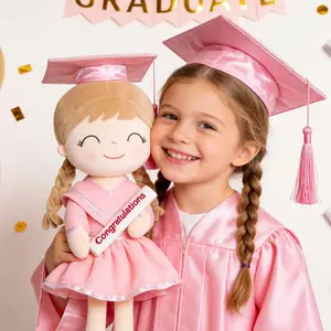 Pink Graduation Plush Doll Soft Cute Stuffed Graduation Bear Alternative Plushie Preschool Graduation Gifts for Girls Kindergarten Graduation Cap and Gown Toy Keepsake Elementary School Graduation Ceremony Photo Props