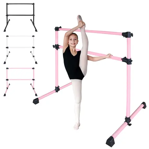 Bellemave 48in Adjustable Ballet Barre Stepless Height, 6.7-46in Range, Non-Slip Stable Base with Rotatable Foot, Easy Storage for Dance, Pilates, Stretching at Home, Studio, School, Improves Flexibility, Balance, Posture for Kids & Adults.