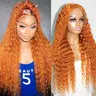 Ginger Wig Human Hair 13x6 Ginger Deep Wave Lace Front Wig Human Hair Pre Plucked 350 Deep Curly Hd Lace Front Wigs for Women SummerVibes