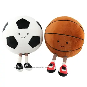 Adorable Smiley Basketball Plush Pillow Soft Stuffed Ball Home Car Decor Gift