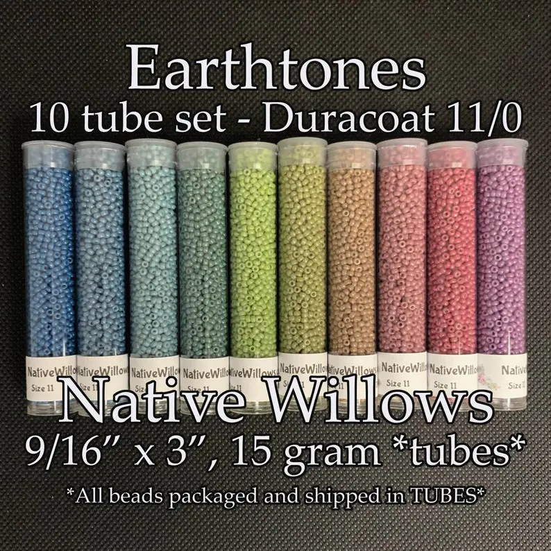 Miyuki Duracoat, Earth-Tones, 11/0 Round Seed Beads Japanese, 3” Tubes X 15 Grams X 10 Colors
