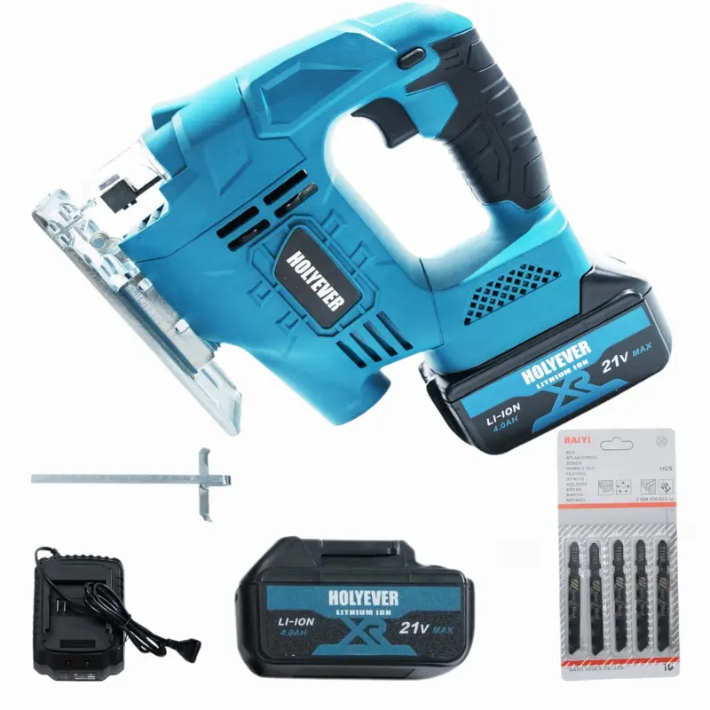 Holyever Cordless Brushless Jigsaw Cutting Machine for Makita, Power Tools, Variable Speed, 0°-45° Miter Cut, 3-Position Track Setting for Home DIY, Crafts
