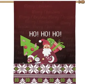Santa Claus & Christmas Tree 1 Pack Christmas Flag - Garden Christmas Flag - Christmas Decorations Outdoor Yard Flag for Patio Lawn Home Merry Christmas Garden Flag