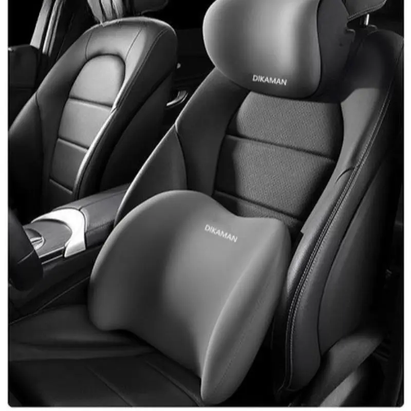 Universal Car Memory Foam Headrest & Lumbar Support Set, Comfortable Car Seat Pillow for Sleeping, Neck Protection for Traveling