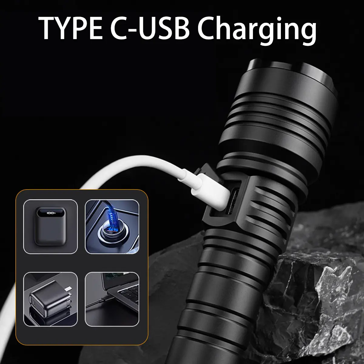 LED Flashlight Rechargeable – Waterproof, Long-Lasting For Emergency & Camping