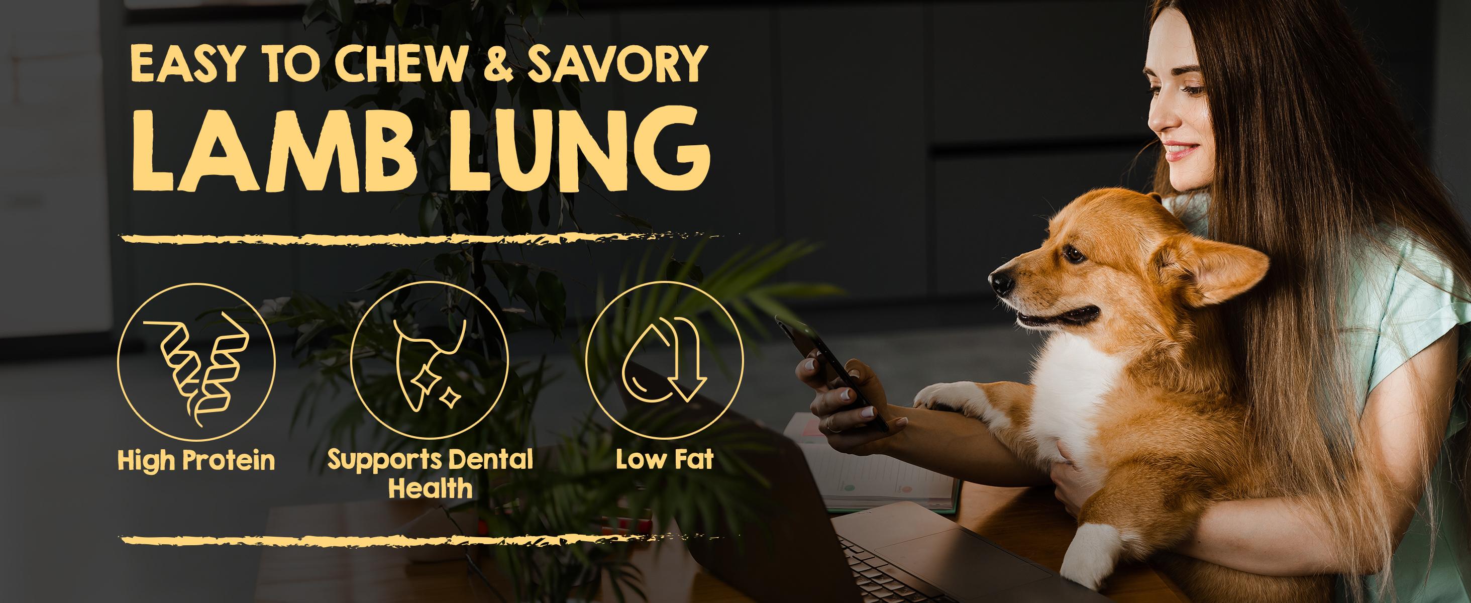 Riley's Premium Dehydrated Lamb Lung Dog Treats - Made in USA - Air Dried Crunchy & Delicious - 6 oz