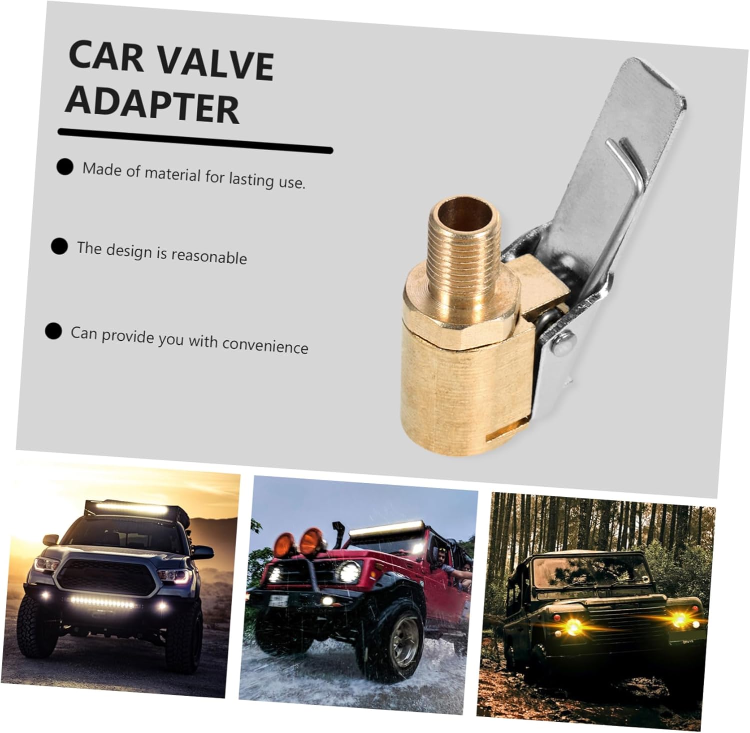 Dual Clip-on Car Tire Air Chuck Inflator Connector 2 Pack Brass 8mm Tyre Wheel Inflatable Adapter for Car Bike