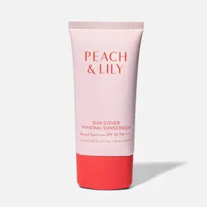 Peach & Lily Sun Cover Mineral Sunscreen SPF 30 PA+++, 100% Non-Nano Zinc Oxide Broad Spectrum Tinted Face Sunscreen for Sensitive Skin, Fragrance Free, Korean Skincare, 1.7 fl oz