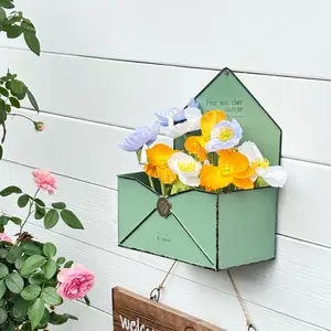 Vintage Envelope Planter for Garden Decor, Made of Iron with a Rustic End, Easy Wall-Mounted Flower Box