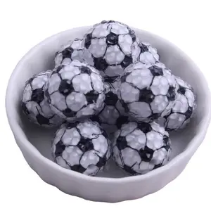 Soccer 20mm Rhinestone Beads Set of 5