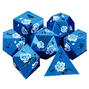 Valentine’s Day Rose Metal DND Dice Set – Zinc Alloy 7-Piece Dice for Dungeons & Dragons & Roleplaying Games Gift - Perfect Dungeons & Dragons Roleplaying Games