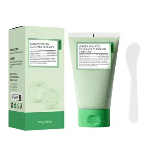 Green Tomato Pore Detox Clay Mask Cleanser, Pore Minimizing, Blackhead Care, Sebum Control, Exfoliation, Vegan, Face Wash, Sensitive Skin, Korean Skincare Facial Foam Cleansing preppy skincare fully  cleanser