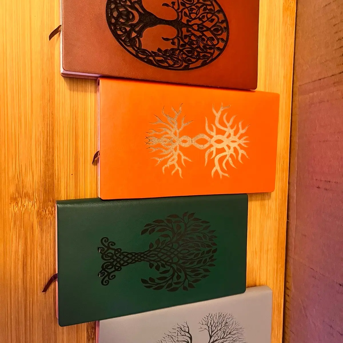 Engraved leather journals